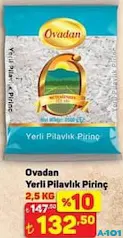OVADAN YERLİ PİLAVLIK PİRİNÇ 2,5 KG fiyat ve kampanya bilgisi